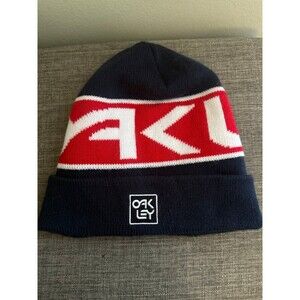 Men’s Oakley Blue /Red/ White Beanie *One size fits most *